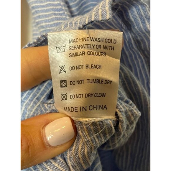 Reverb Pinstripe Lightweight Hoodie Roll Tab Sleeves Front Pocket Size Large - Picture 8 of 10